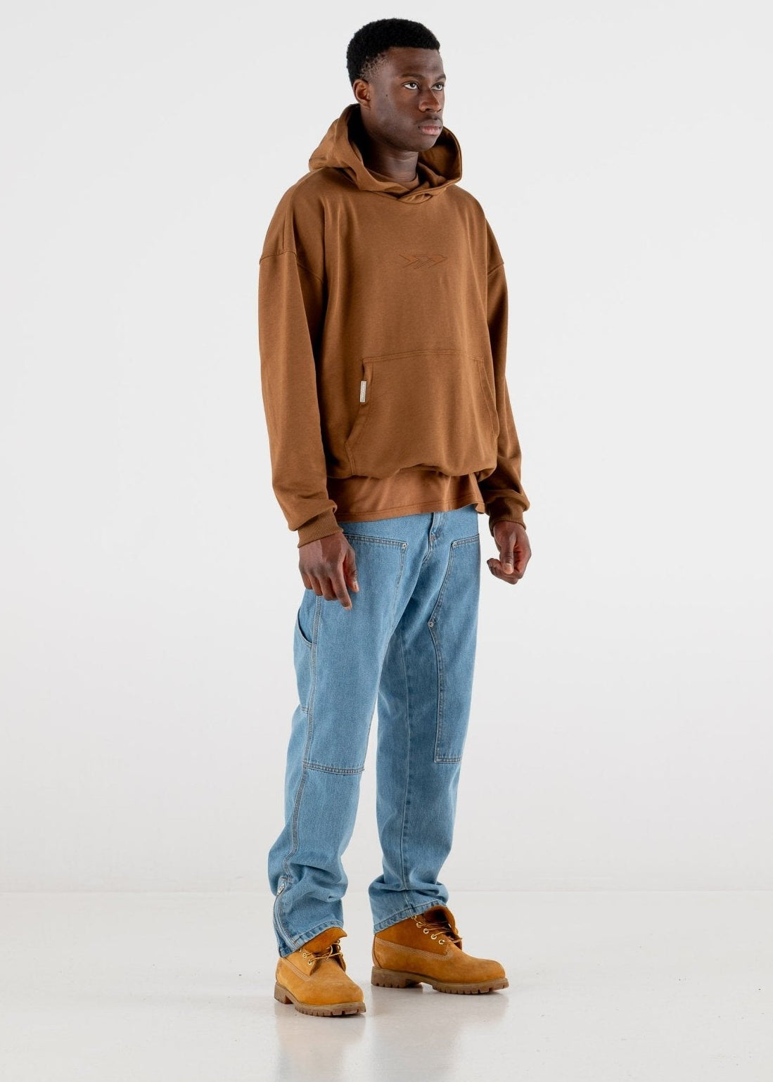 Hoodie Boxy “RESORT” Triple Logo Brown - BASEDODICI®