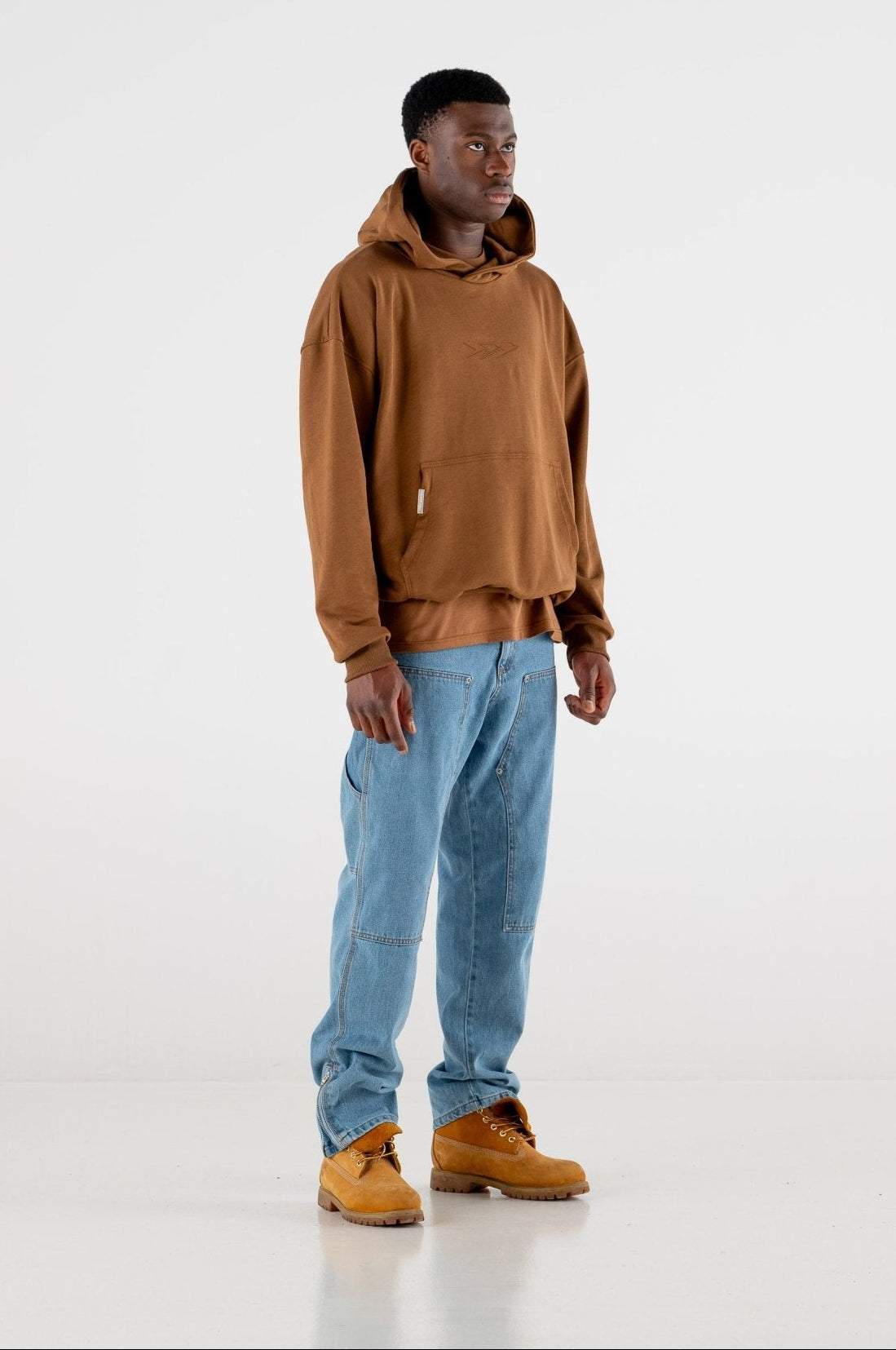 Hoodie Boxy “RESORT” Triple Logo Brown - BASEDODICI®