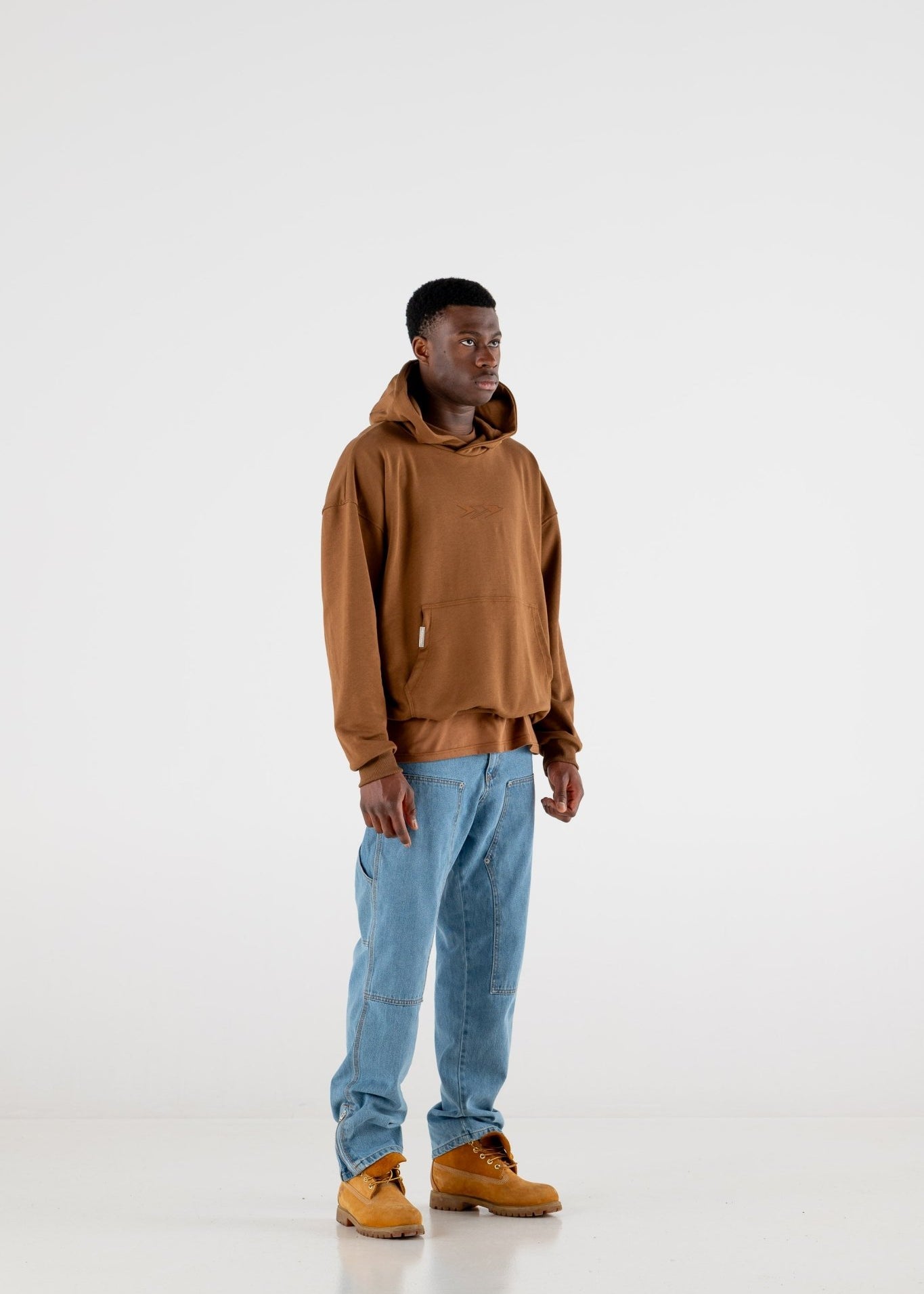 Hoodie Boxy “RESORT” Triple Logo Brown - BASEDODICI®