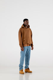 Hoodie Boxy “RESORT” Triple Logo Brown - BASEDODICI®
