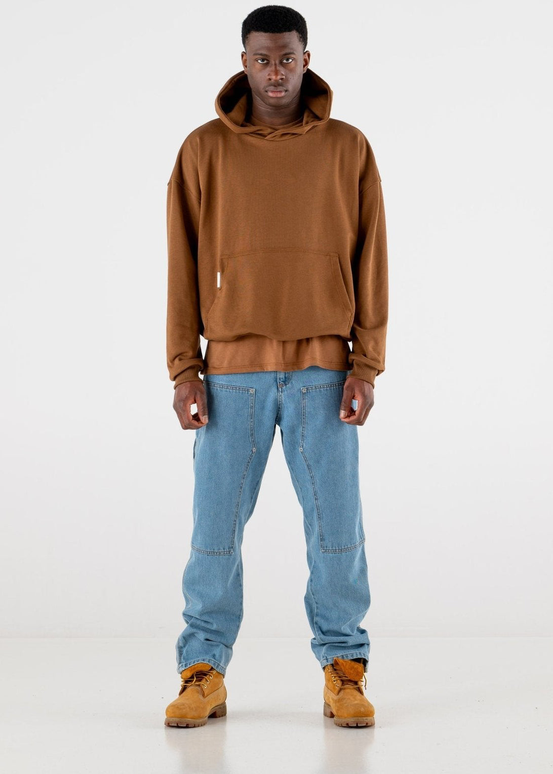 Hoodie Boxy “RESORT” Triple Logo Brown - BASEDODICI®