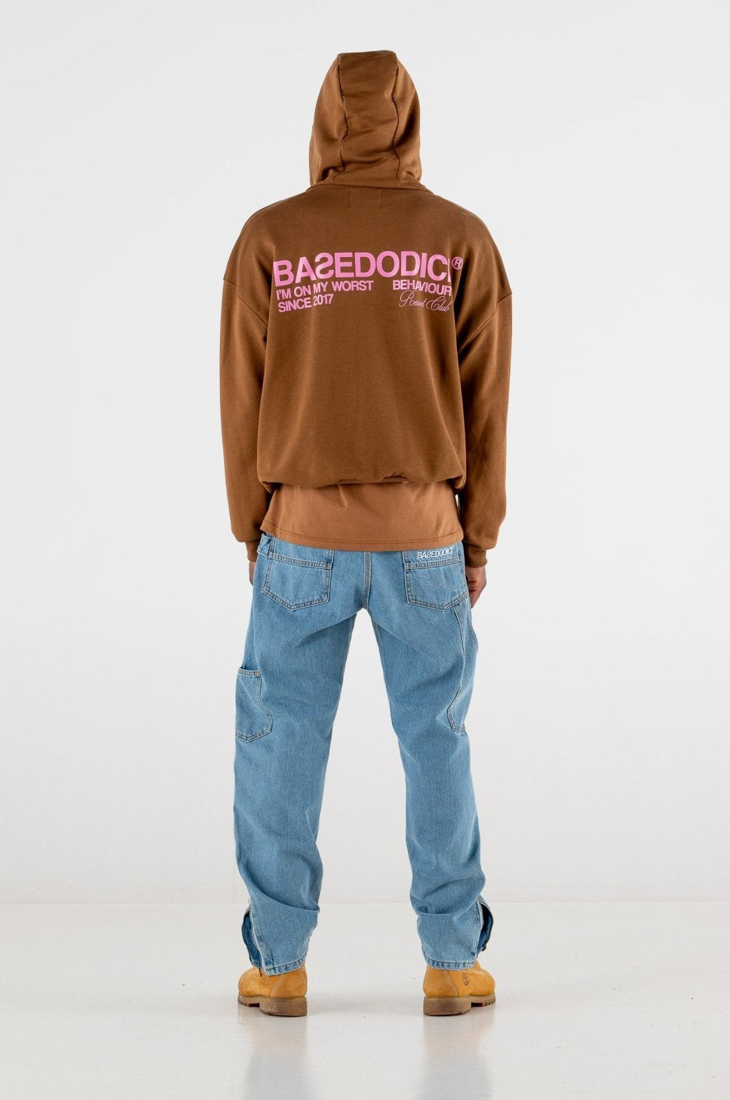 Hoodie Boxy “RESORT” Triple Logo Brown - BASEDODICI®