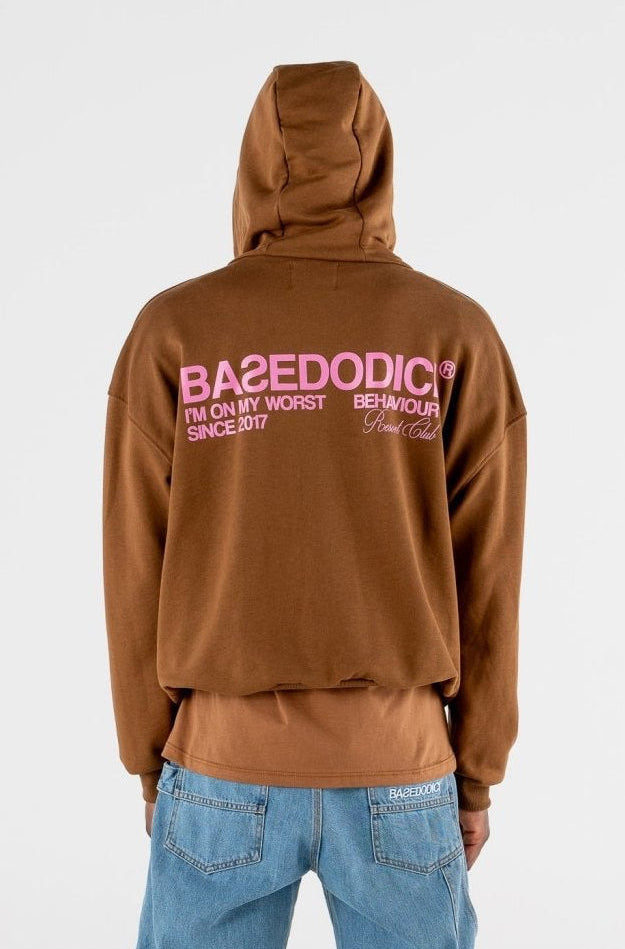 Hoodie Boxy “RESORT” Triple Logo Brown