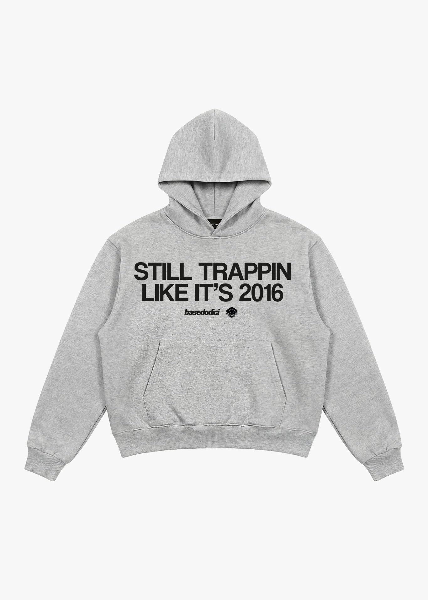 Hoodie "CASHMERExBASEDODICI" StillTrappin AshGrey - BASEDODICI®