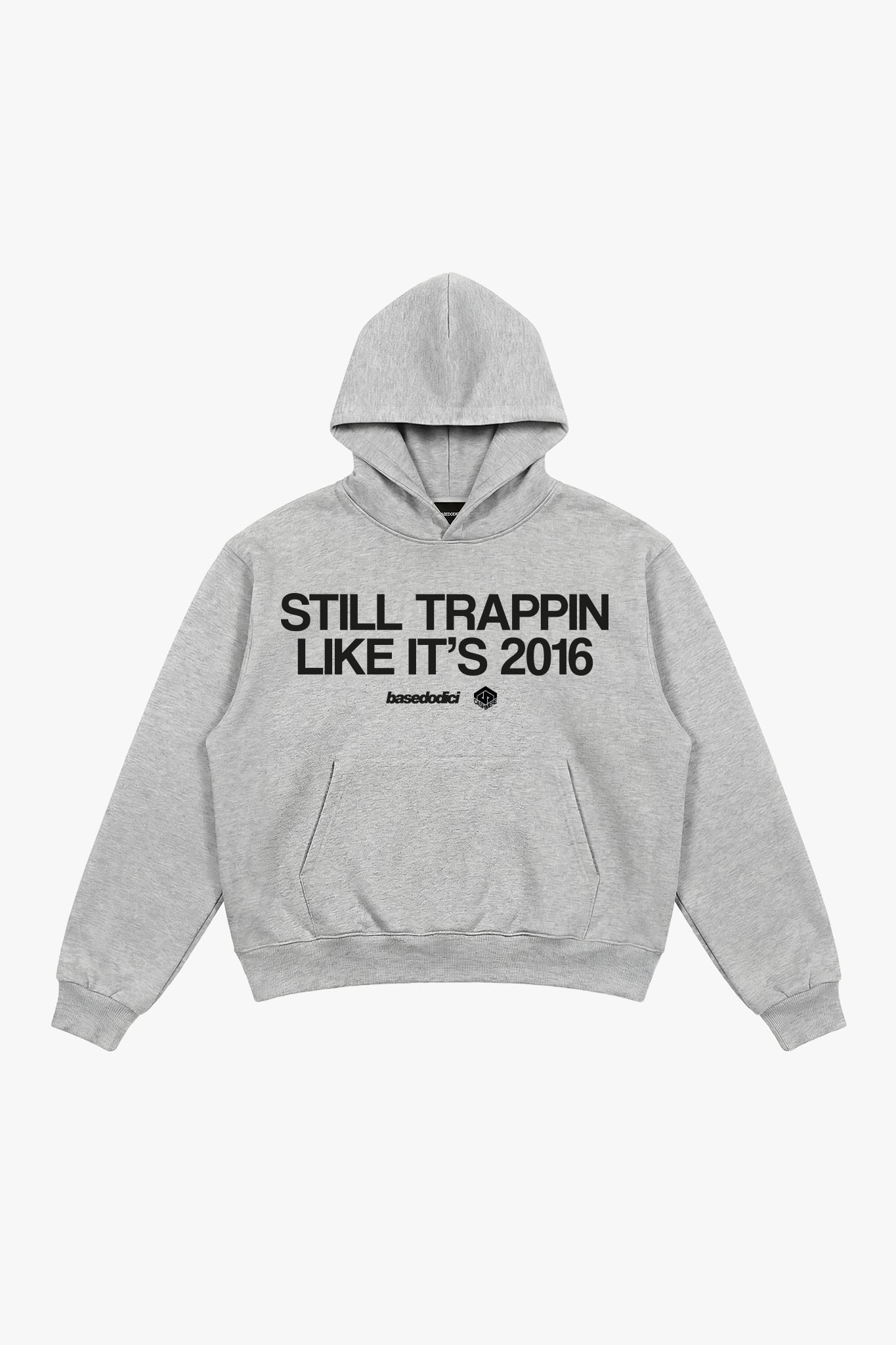 Hoodie "CASHMERExBASEDODICI" StillTrappin AshGrey - BASEDODICI®