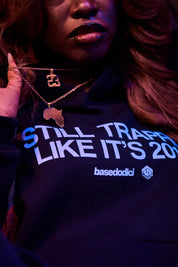 Hoodie "CASHMERExBASEDODICI" StillTrappin Black - BASEDODICI®