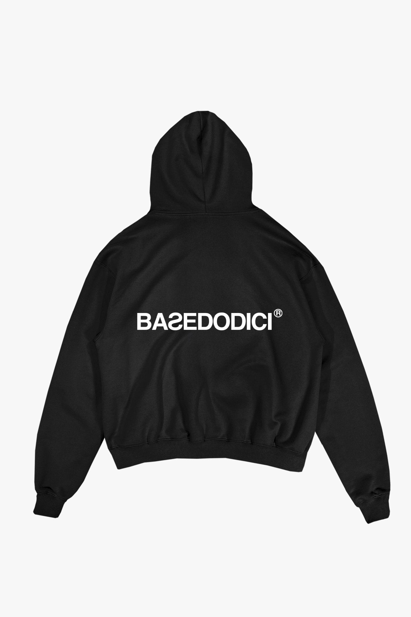 Hoodie "COMFY" Back Logo Black/White - BASEDODICI®