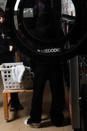 Hoodie "COMFY" Back Logo Black/White - BASEDODICI®