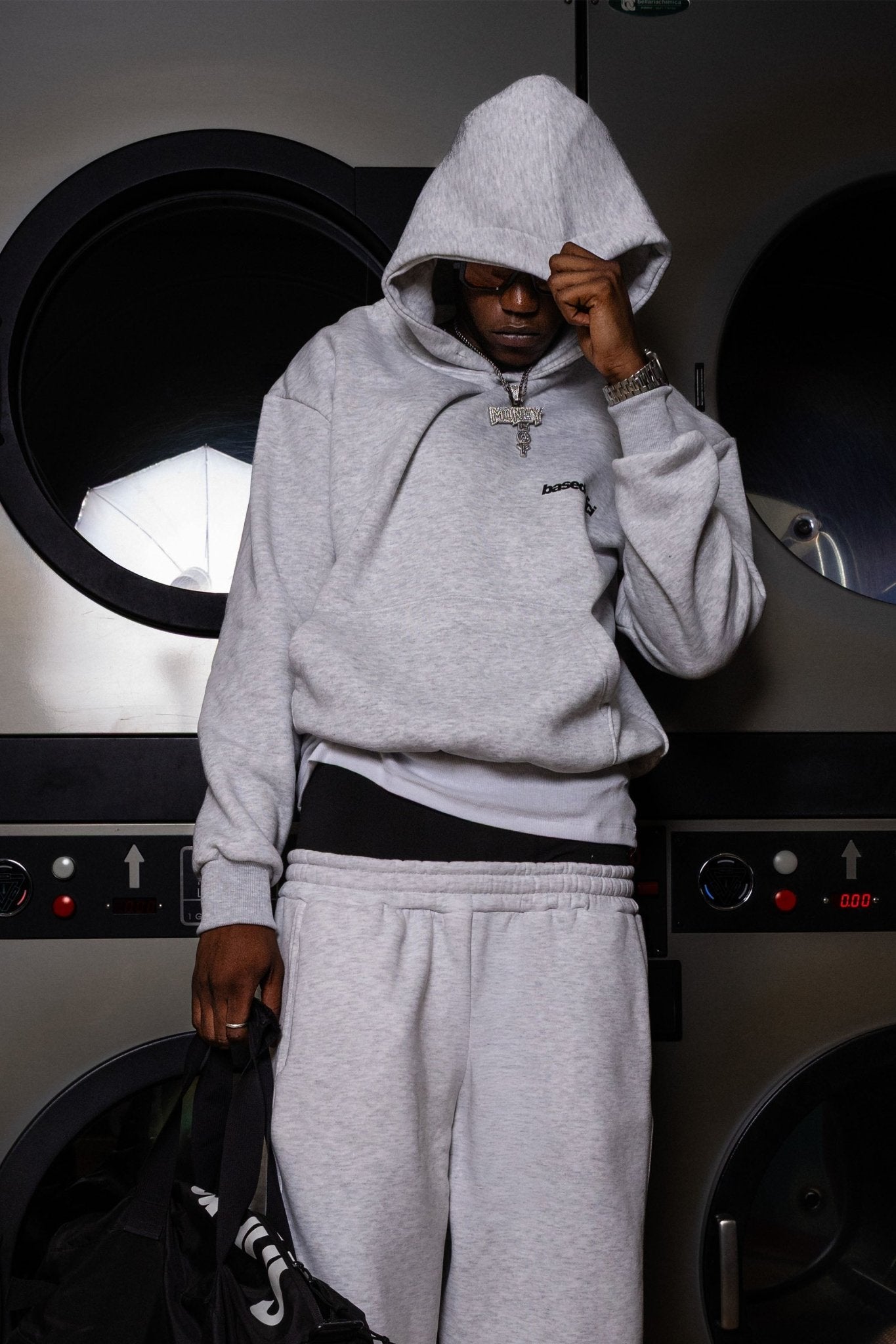 Hoodie "COMFY" Basic AshGrey/Black - BASEDODICI®