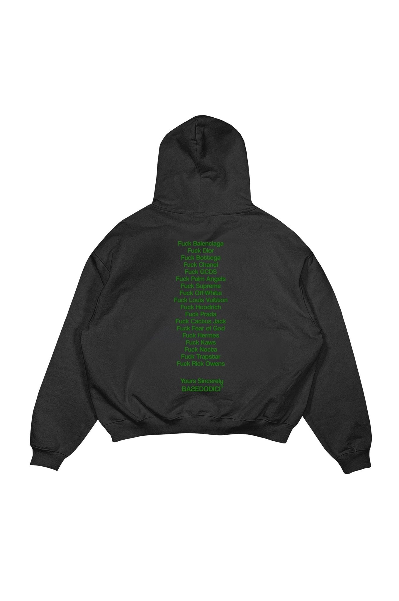 Hoodie "COMFY" FCK Black/Green - BASEDODICI®