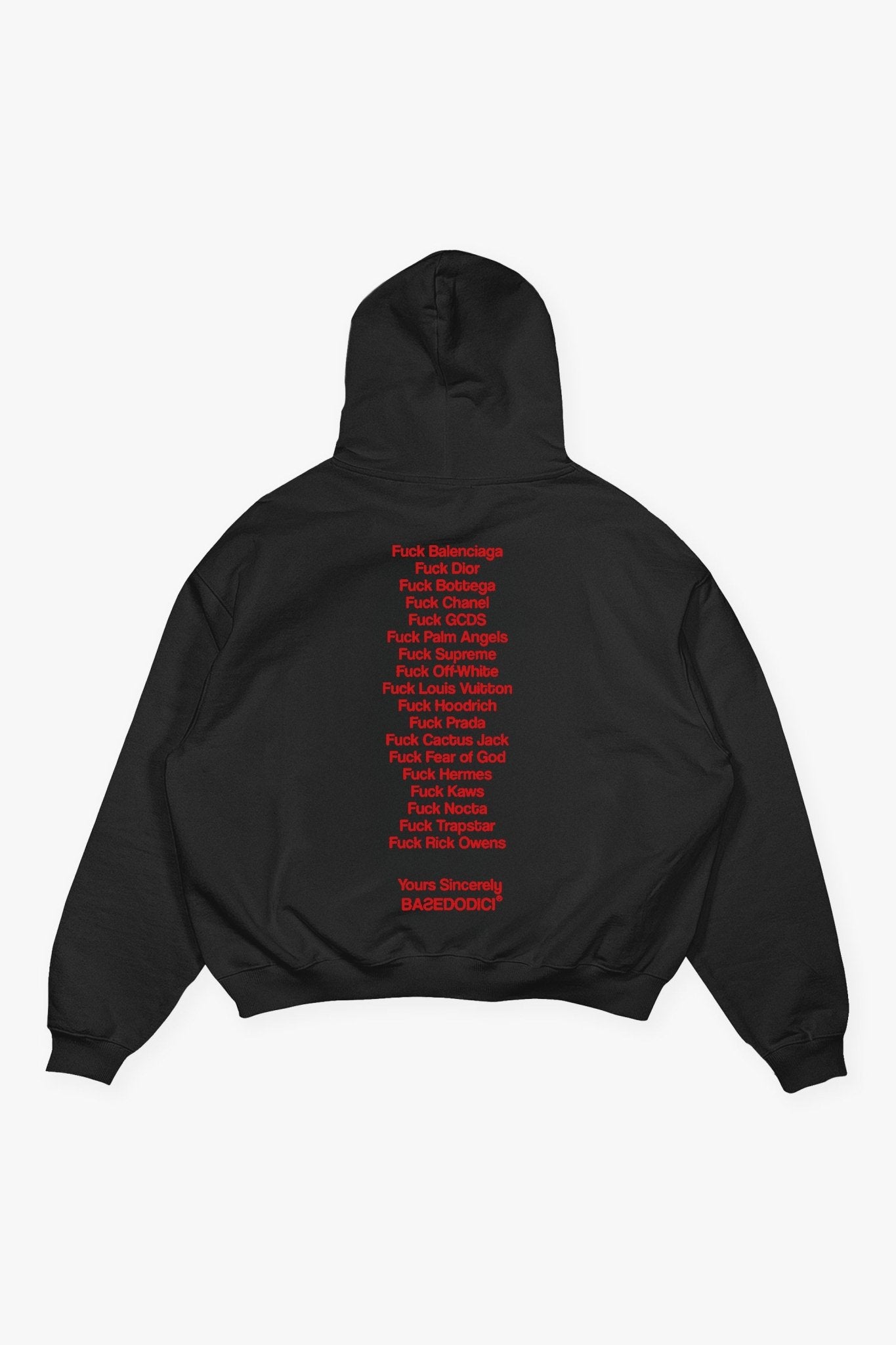 Hoodie "COMFY" FCK Black/Red - BASEDODICI®