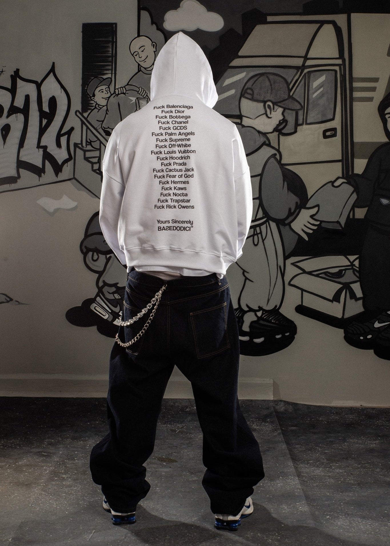 Hoodie "COMFY" FCK White - BASEDODICI®