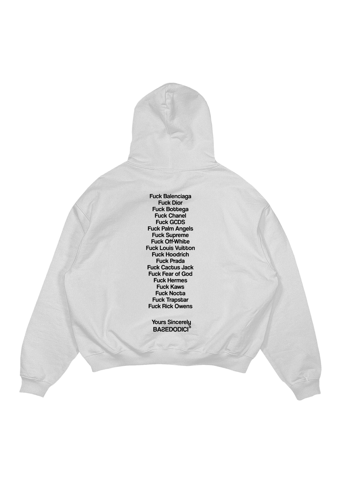 Hoodie "COMFY" FCK White - BASEDODICI®