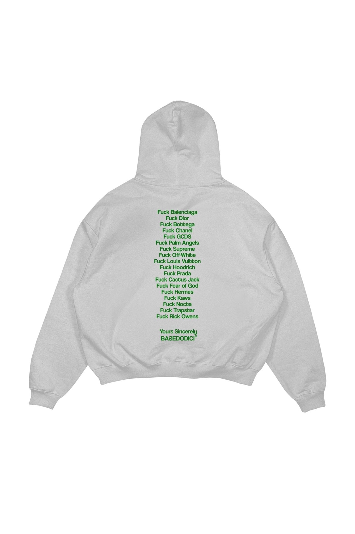 Hoodie "COMFY" FCK White/Green - BASEDODICI®