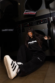 Hoodie "COMFY" Front Logo Black/White - BASEDODICI®