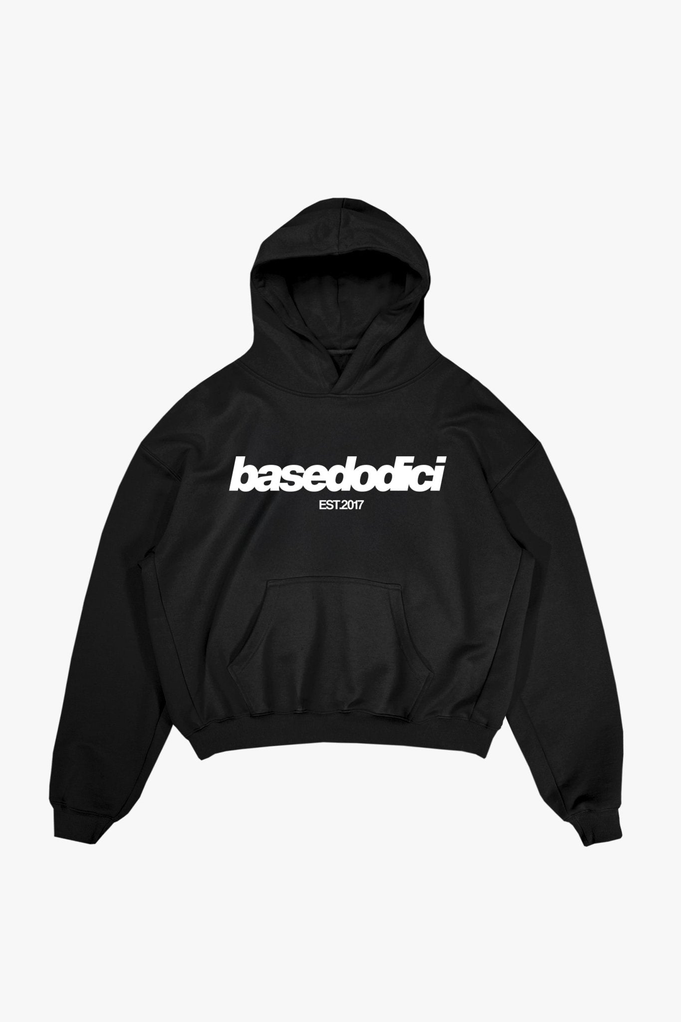 Hoodie "COMFY" Front Logo Black/White - BASEDODICI®