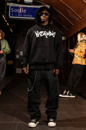 Hoodie "COMFY" Graffiti Black - BASEDODICI®