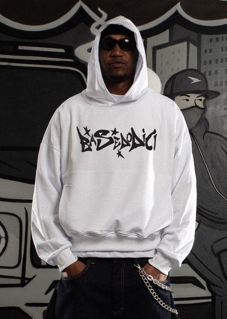 Hoodie "COMFY" Graffiti White - BASEDODICI®