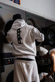Hoodie "COMFY" Vertical Logo AshGrey/Black - BASEDODICI®