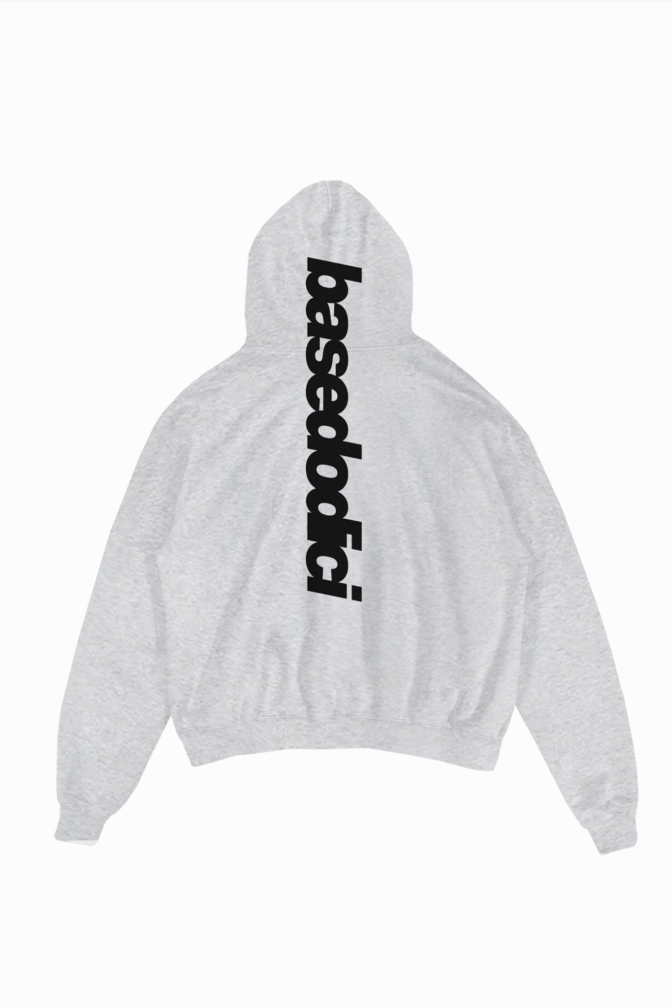 Hoodie "COMFY" Vertical Logo AshGrey/Black - BASEDODICI®