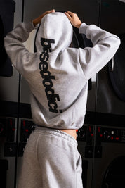 Hoodie "COMFY" Vertical Logo AshGrey/Black - BASEDODICI®