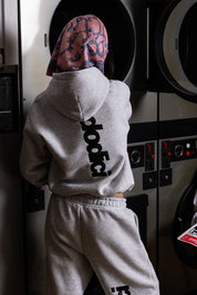 Hoodie "COMFY" Vertical Logo AshGrey/Black - BASEDODICI®