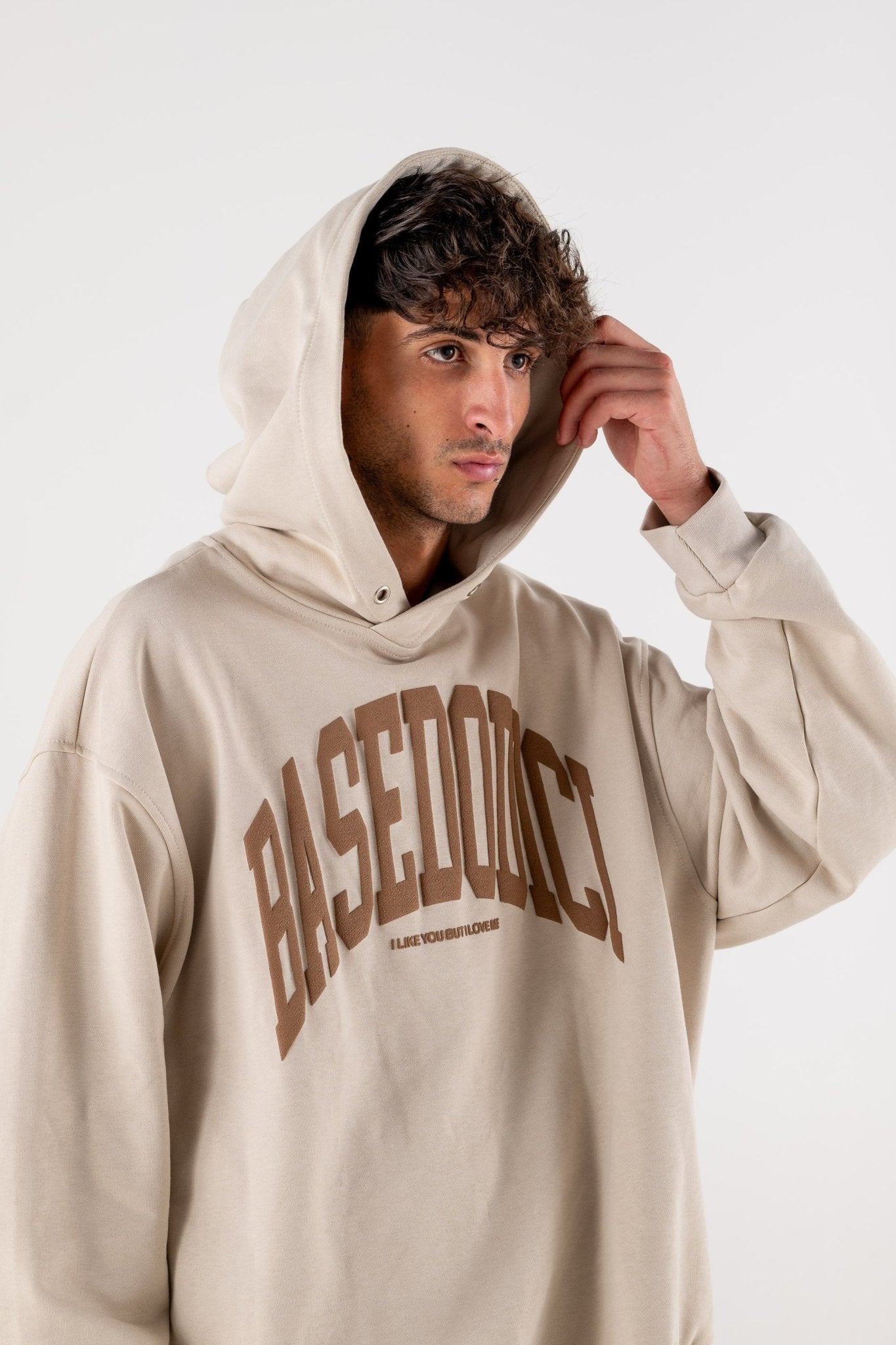 Hoodie "DE LA RUE À LA RUE" ArcLogo Beige - BASEDODICI®