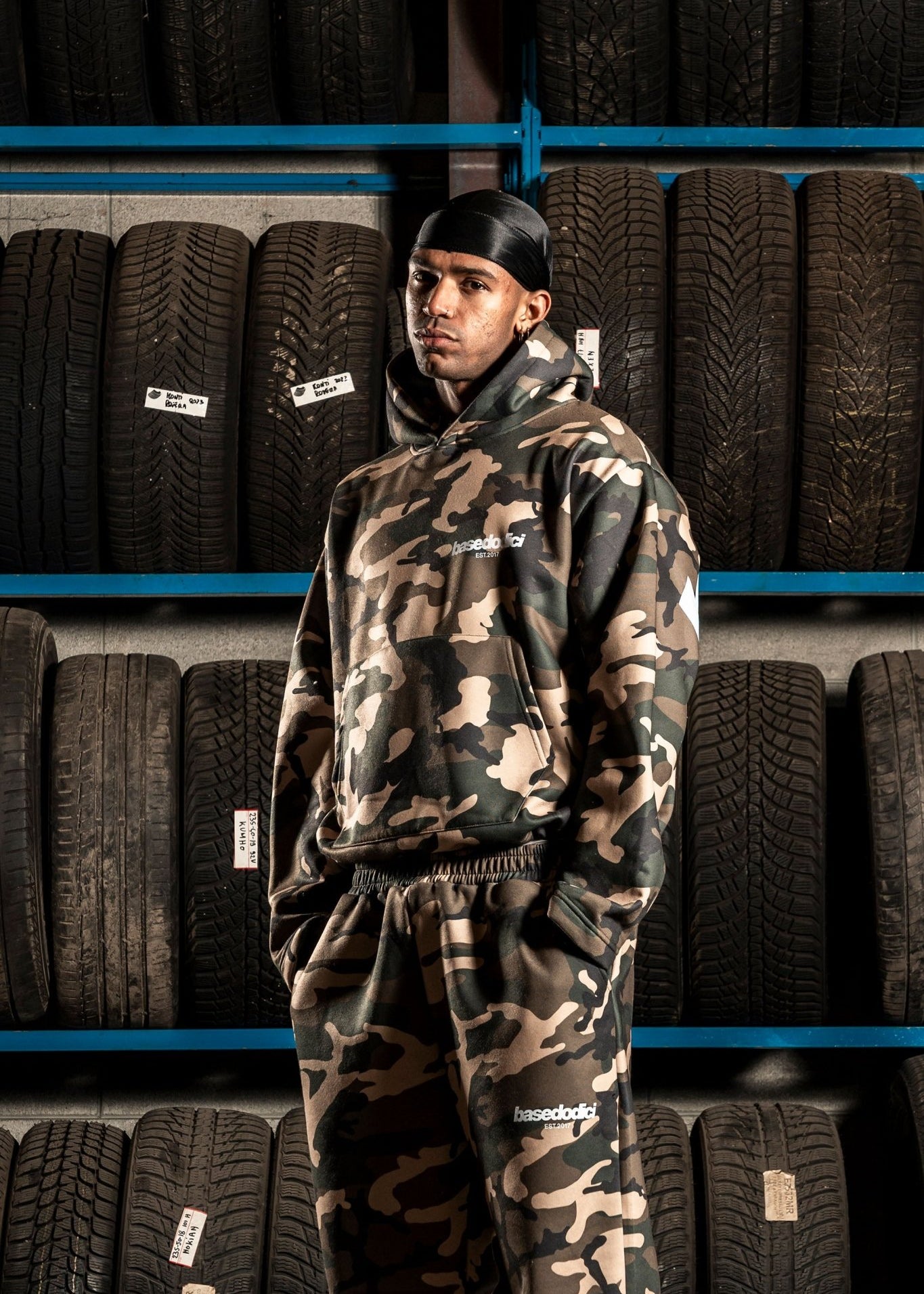 Hoodie "DETROIT" Camo Green - BASEDODICI®