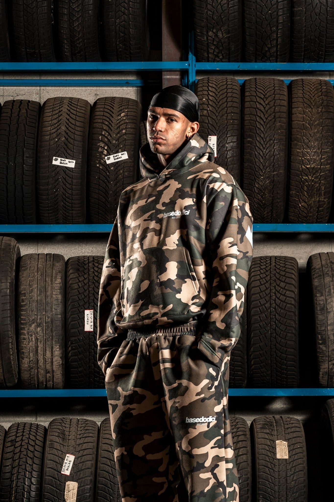 Hoodie "DETROIT" Camo Green - BASEDODICI®