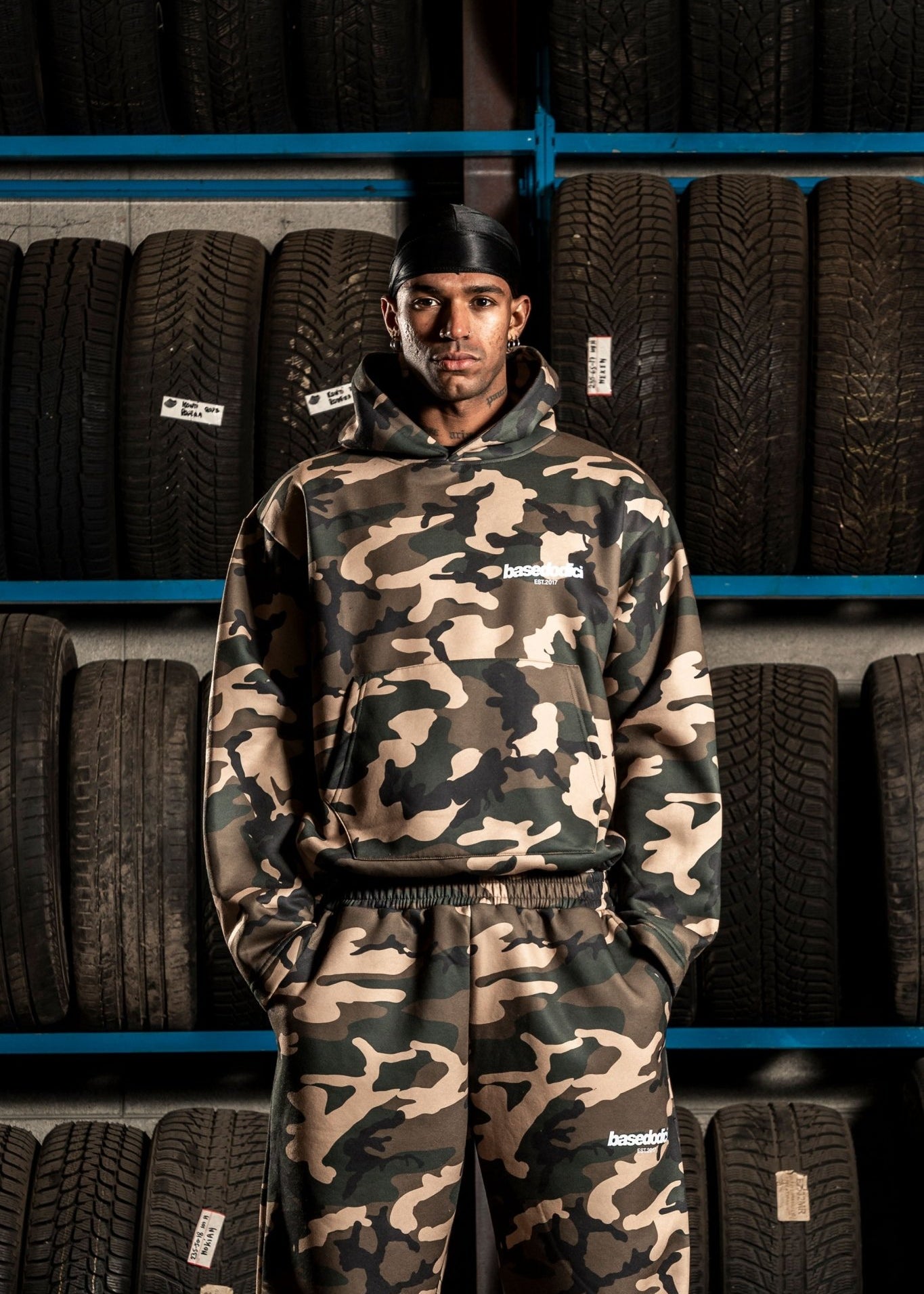 Hoodie "DETROIT" Camo Green - BASEDODICI®