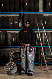 Hoodie "DETROIT" Junkyard Black - BASEDODICI®