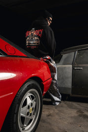 Hoodie "DETROIT" Junkyard Black - BASEDODICI®