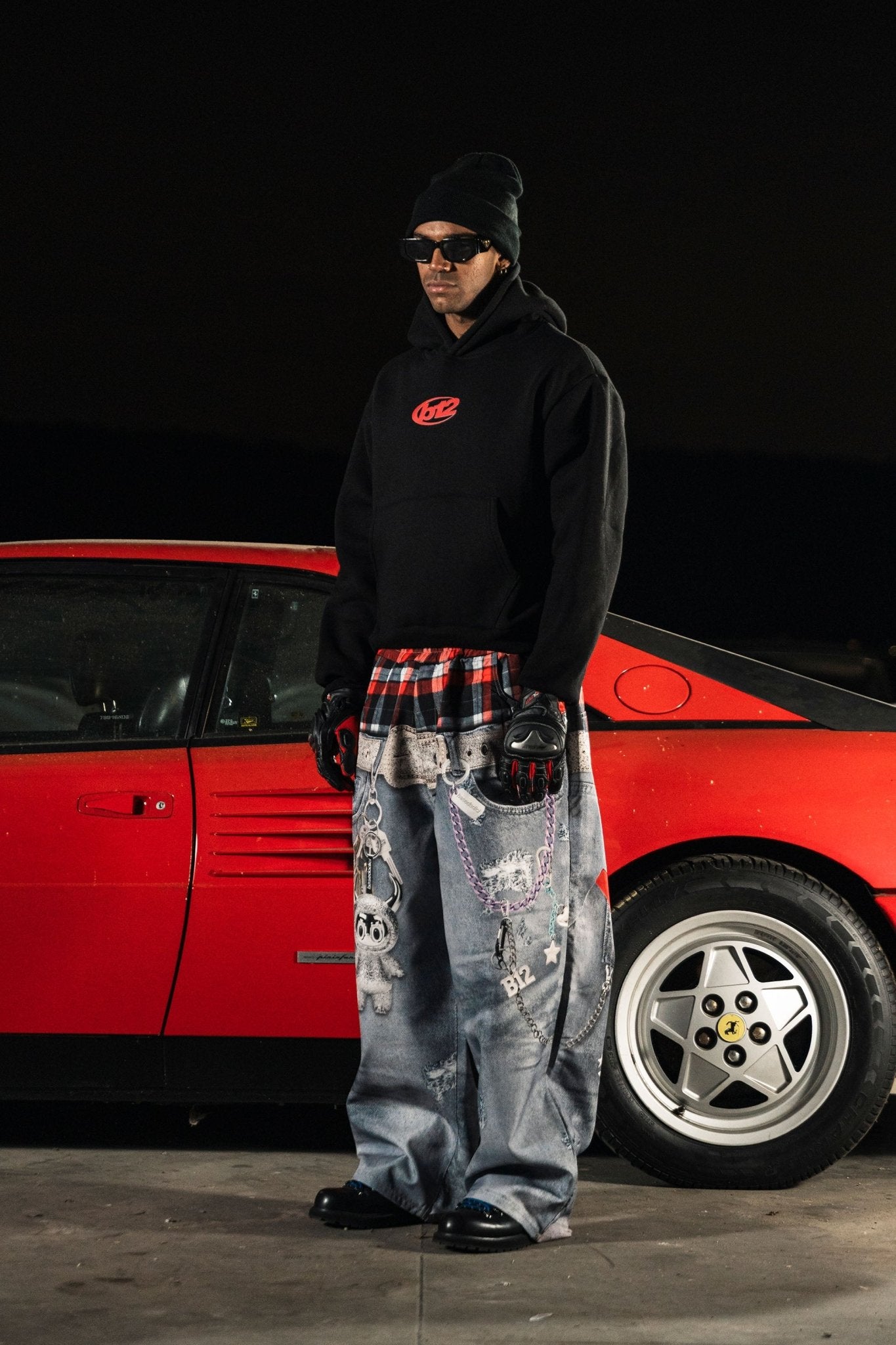 Hoodie "DETROIT" Junkyard Black - BASEDODICI®