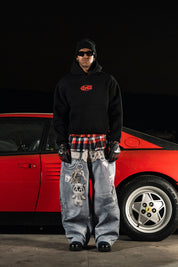 Hoodie "DETROIT" Junkyard Black - BASEDODICI®