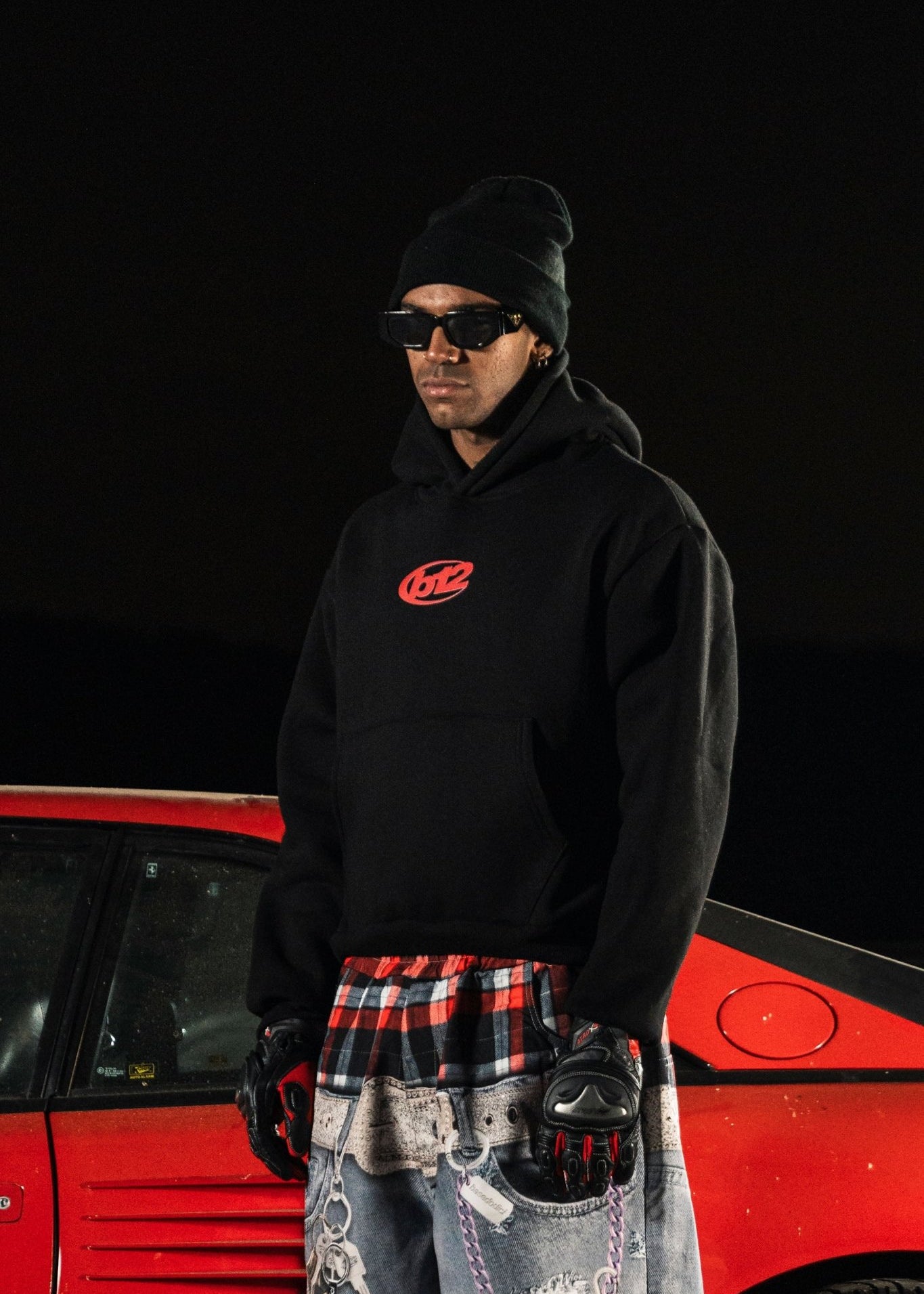 Hoodie "DETROIT" Junkyard Black - BASEDODICI®