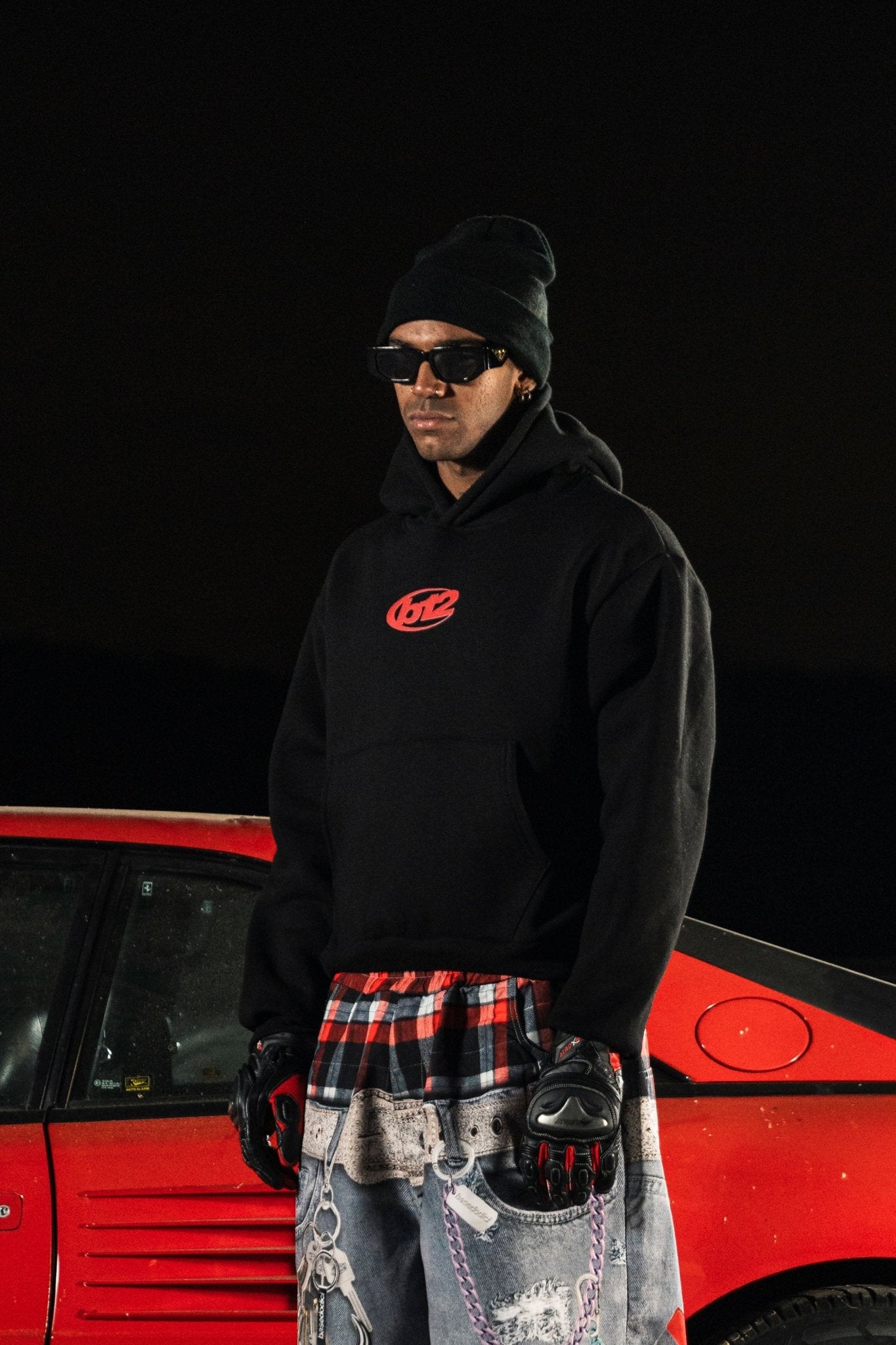 Hoodie "DETROIT" Junkyard Black - BASEDODICI®
