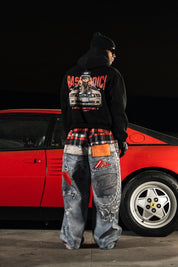 Hoodie "DETROIT" Junkyard Black - BASEDODICI®