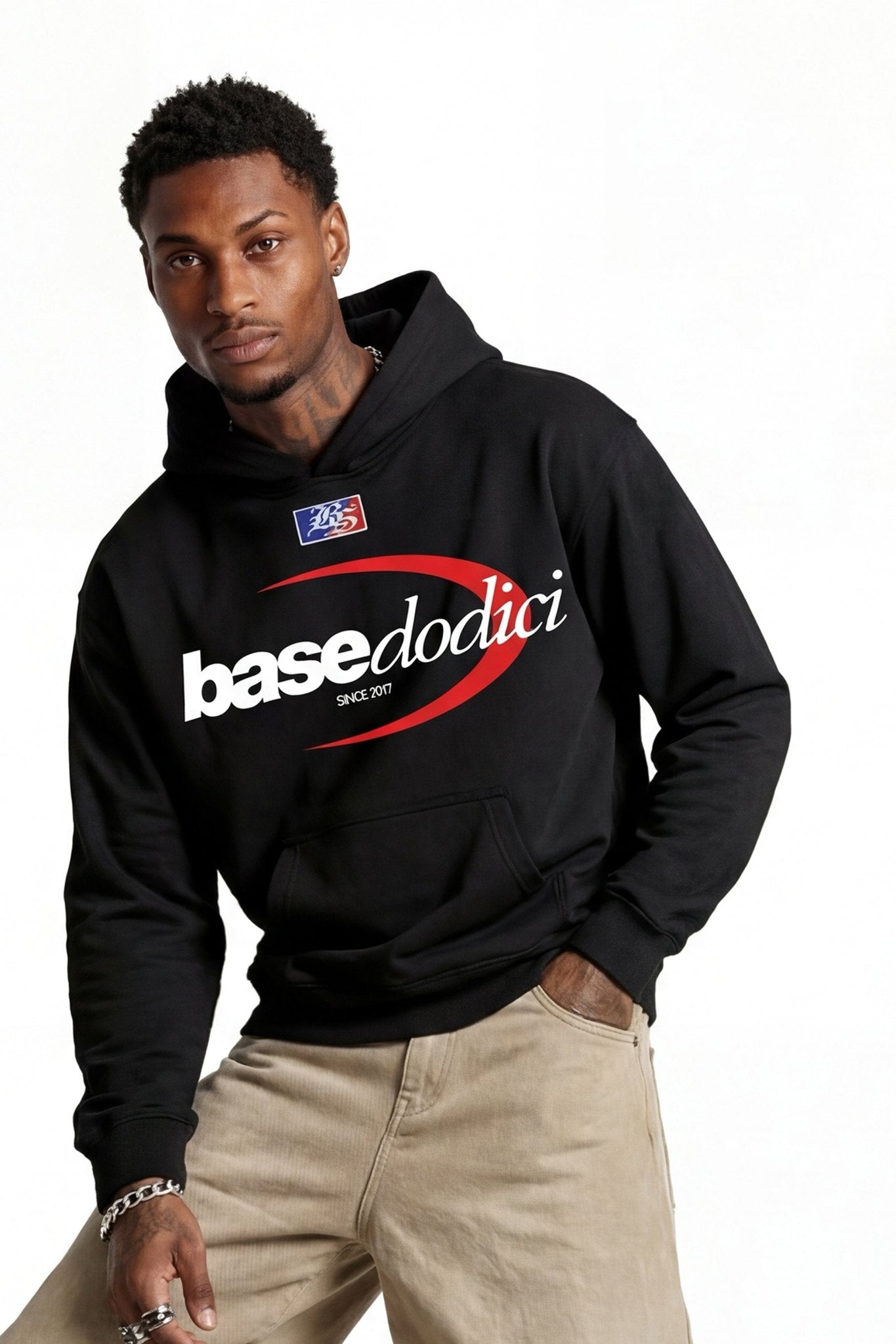 Hoodie "FOR DREAMERS" Logo Black - BASEDODICI®