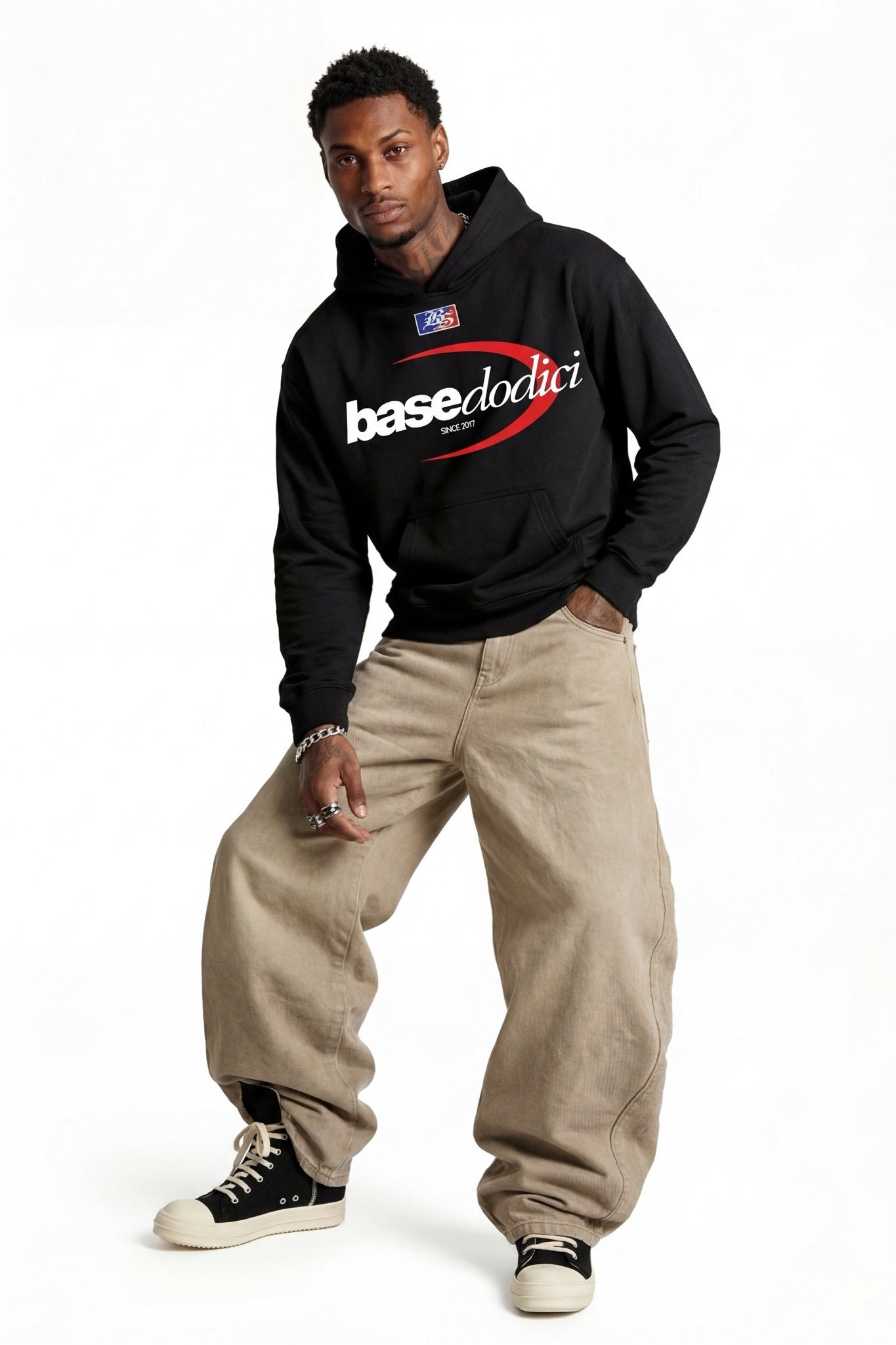 Hoodie "FOR DREAMERS" Logo Black - BASEDODICI®