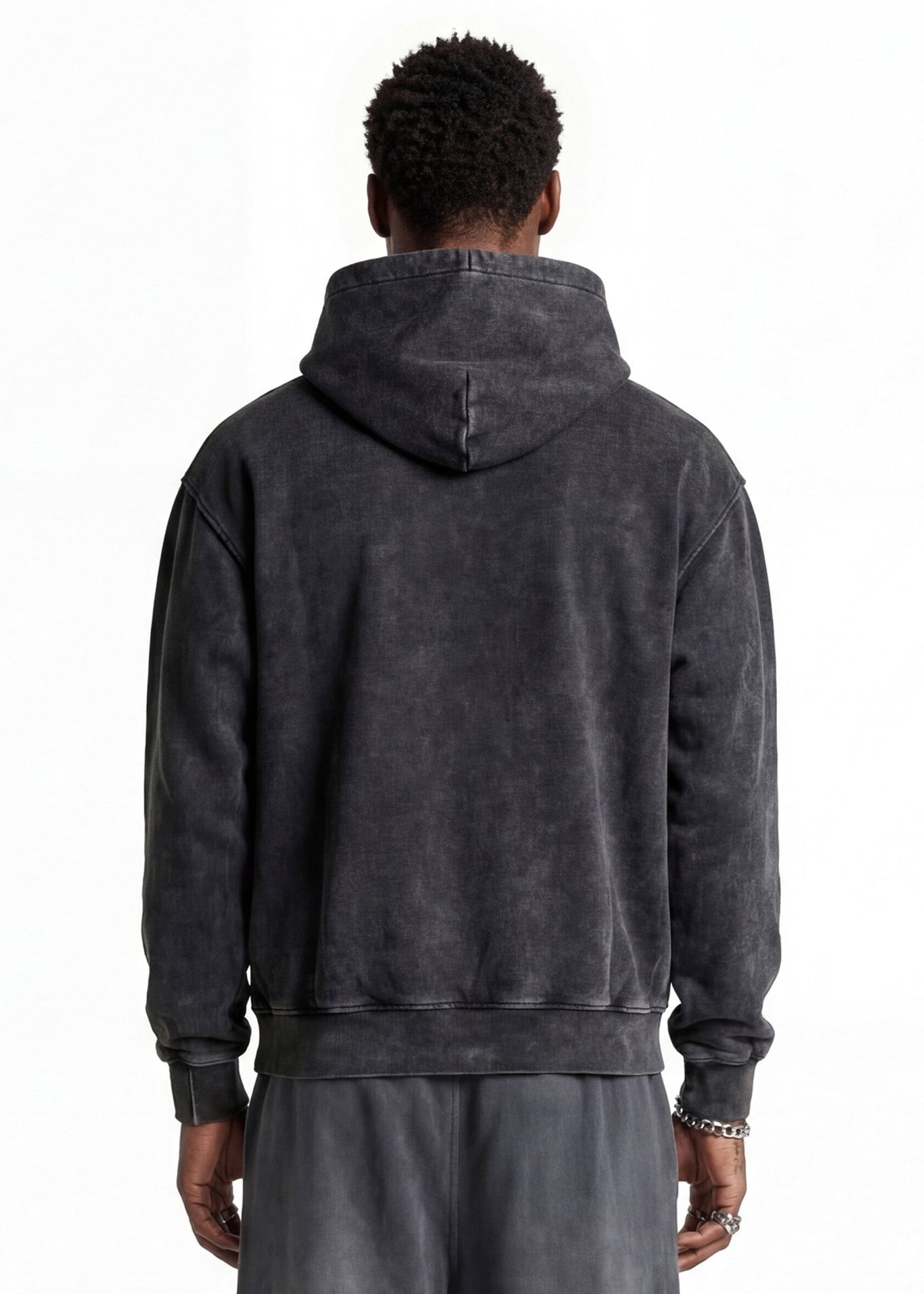 Hoodie "FOR DREAMERS" Logo Stone Washed Dark - BASEDODICI®