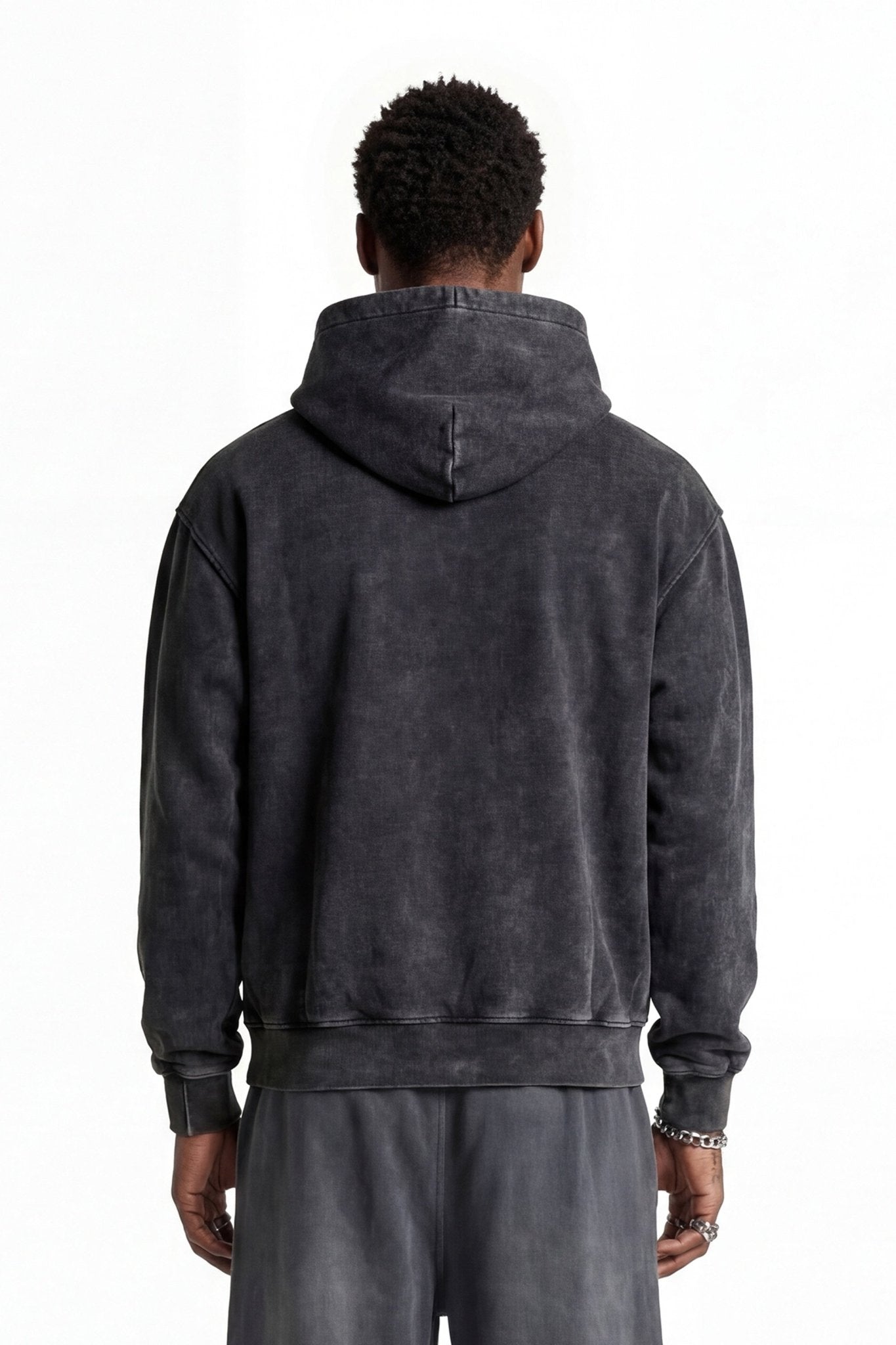 Hoodie "FOR DREAMERS" Logo Stone Washed Dark - BASEDODICI®