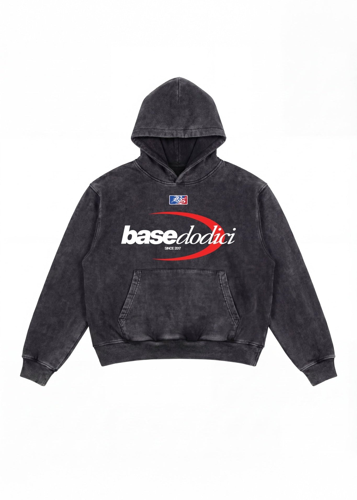 Hoodie "FOR DREAMERS" Logo Stone Washed Dark - BASEDODICI®