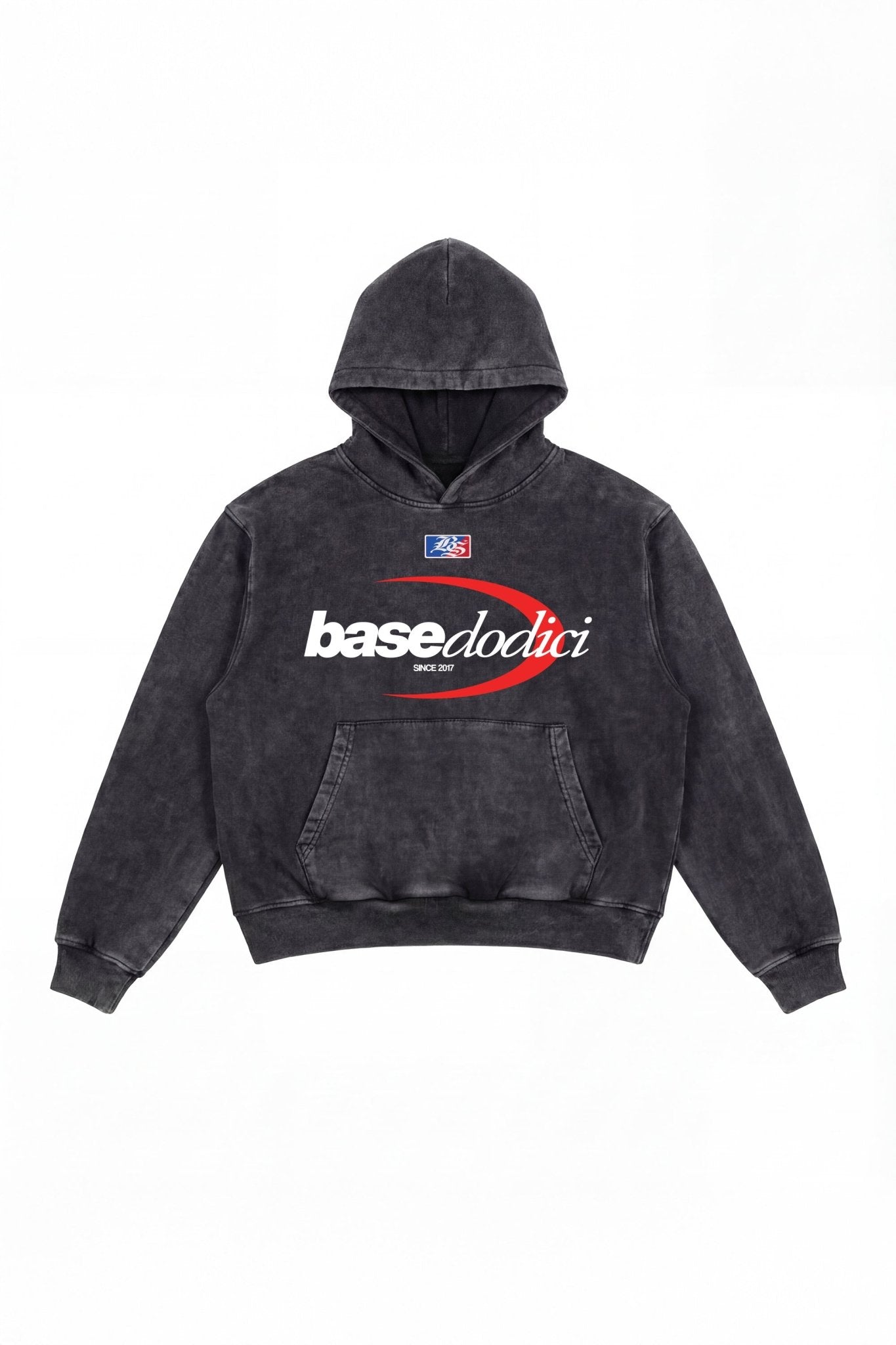 Hoodie "FOR DREAMERS" Logo Stone Washed Dark - BASEDODICI®