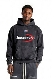 Hoodie "FOR DREAMERS" Logo Stone Washed Dark - BASEDODICI®