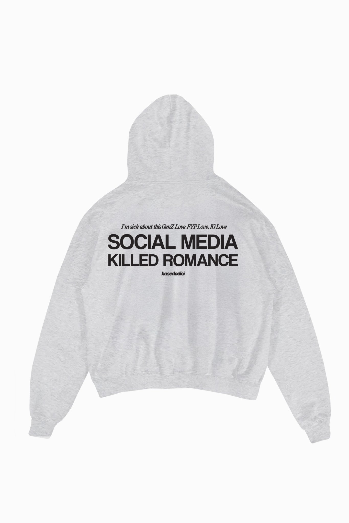 Hoodie "KILLED ROMANCE" AshGrey/Black - BASEDODICI®
