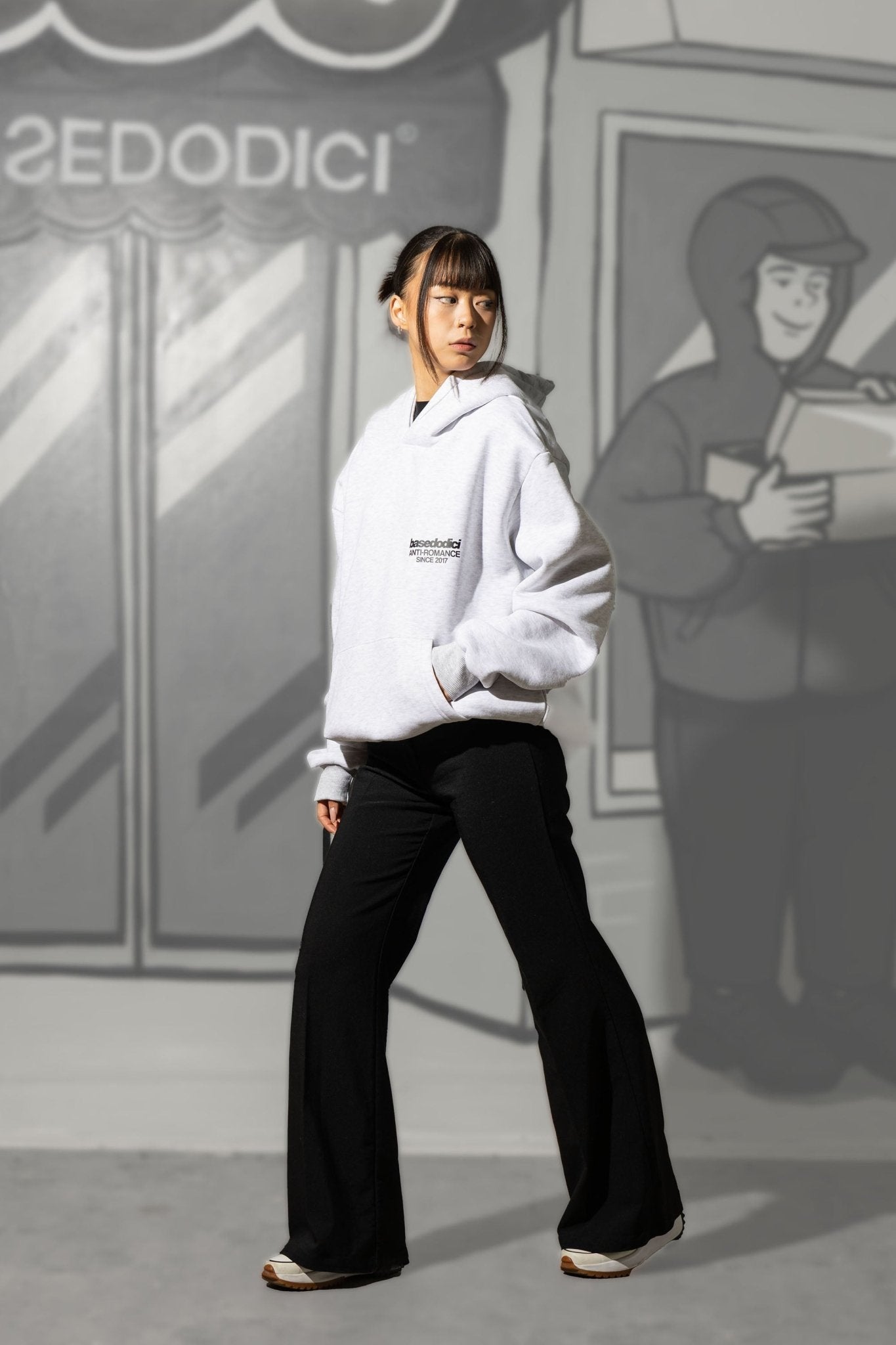 Hoodie "KILLED ROMANCE" AshGrey/Black - BASEDODICI®