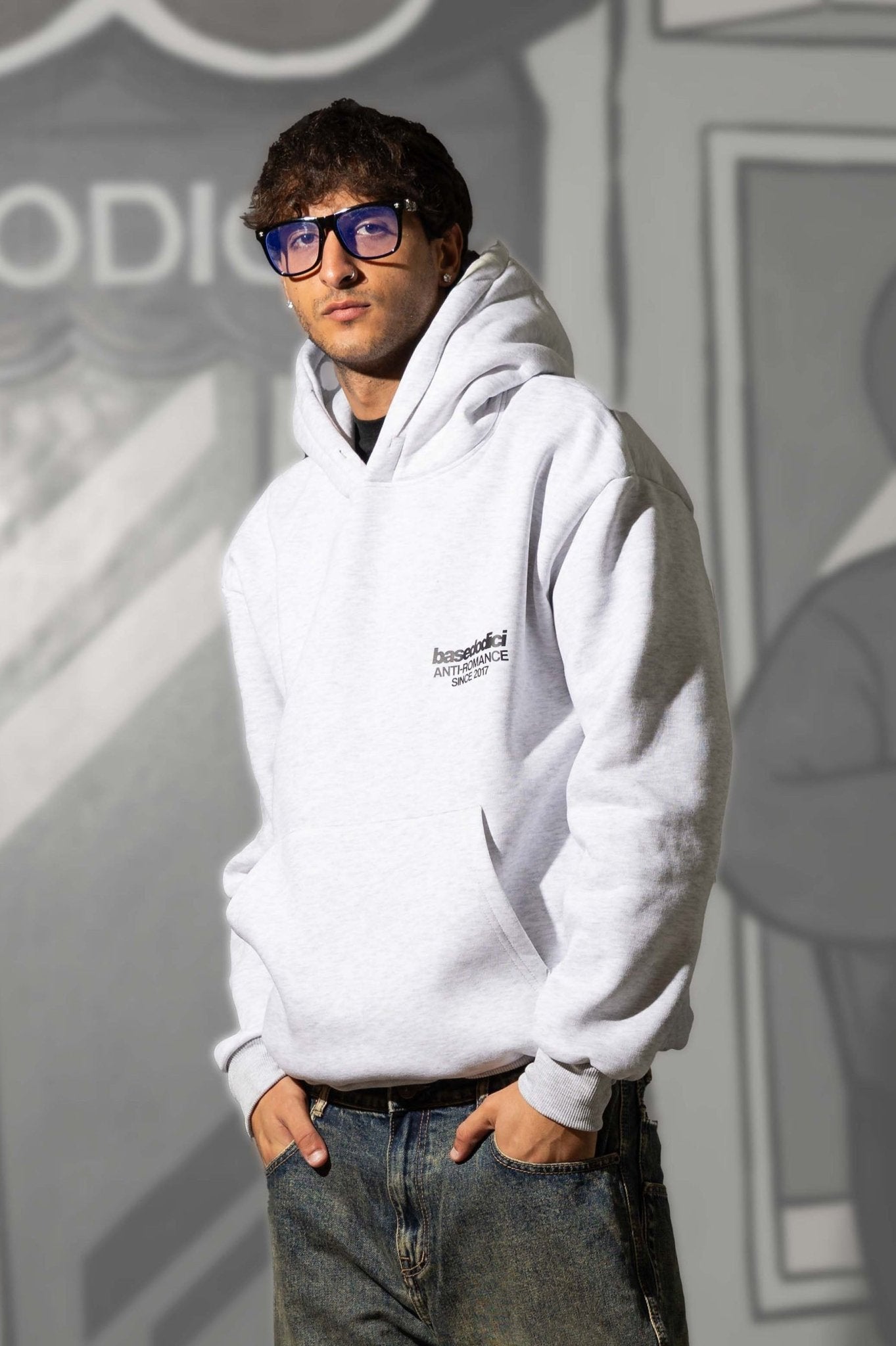 Hoodie "KILLED ROMANCE" AshGrey/Black - BASEDODICI®