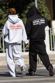 Hoodie "KILLED ROMANCE" AshGrey/Red - BASEDODICI®