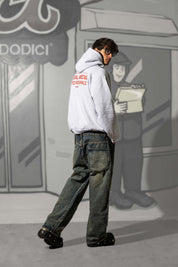 Hoodie "KILLED ROMANCE" AshGrey/Red - BASEDODICI®