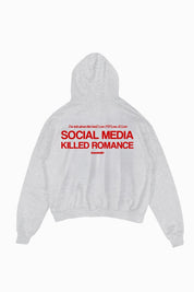 Hoodie "KILLED ROMANCE" AshGrey/Red - BASEDODICI®